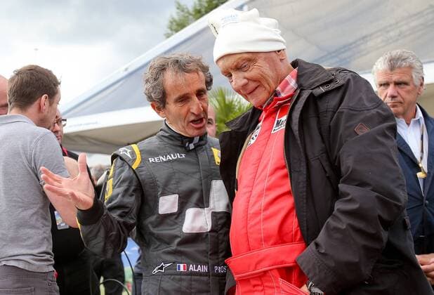 FORMULA 1 - GP of Austria 2015 SPIELBERG,AUSTRIA,20.JUN.15 - MOTORSPORTS, FORMULA 1 - Grand Prix of Austria, Red Bull Ring, legends race. Image shows Alain Prost and Niki Lauda. GEPAxpictures xChristianxWalgram