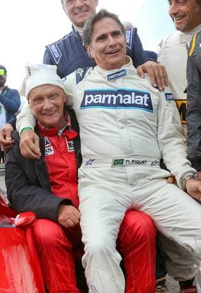 FORMULA 1 - GP of Austria 2015 SPIELBERG,AUSTRIA,20.JUN.15 - MOTORSPORTS, FORMULA 1 - Grand Prix of Austria, Red Bull Ring, legends race. Image shows Niki Lauda and Nelson Piquet. GEPAxpictures xChristianxWalgram