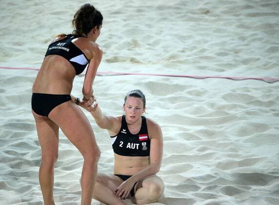 European Games Baku BAKU,AZERBAIJAN,20.JUN.15 - European Games Baku, Journalist tour. Image shows Lena Maria Plesiutschnig and Katharina Schuetzenhoefer (AUT). GEPAxpictures xM.xOberlaender