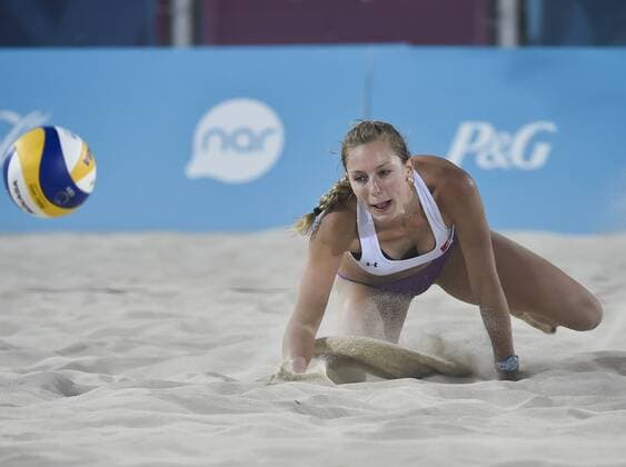 European Games Baku BAKU,AZERBAIJAN,20.JUN.15 - European Games Baku Beach volleyball Beachvolleyball final women. Image shows Nina Betschart (SUI). GEPAxpictures xM.xHoermandinger