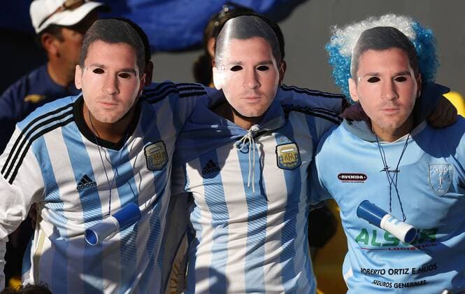 Football , Argentina v Jamaica Copa America 2015 . Argentina s fans cheer prior to the group B of the 2015 Copa America football match played against Jamaica at the Sausalito stadium in Vina del Mar, Chile. 20 06 2015 Martin Thomas Photosport Argentina v Jamaica, Copa America 2015. 