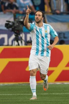 Argentina-Jamaica VINA DEL MAR, CHILE - 06 20 2015: ARGENTINA X JAMAICA - Gonzalo Higuain of Argentina celebrates after scoring goal during match between Argentina-Jamaica, valid for the third round of the first phase of group B Copa America 2015 held at the Estadio Sausalito. (Photo: Marcelo Machado de Melo FotoArena)  MarceloxMachadoxdexMelo