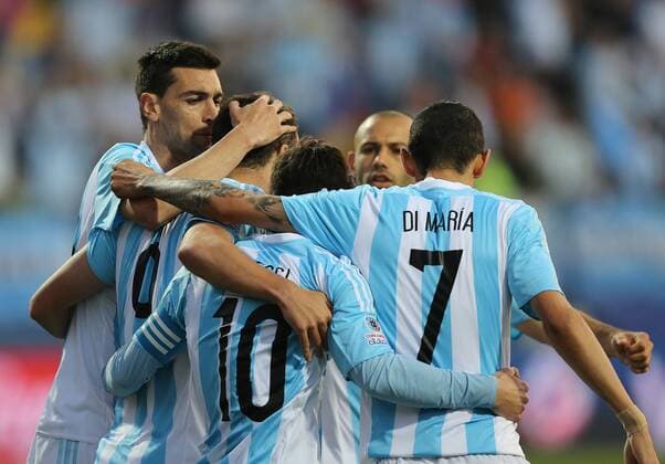 Argentina-Jamaica VINA DEL MAR, CH - 06 20 2015: ARGENTINA X JAMAICA - Higuain celebrates goal during the match between Argentina-Jamaica held at Estadio Sausalito, Vina Del Mar in Group B of the Copa America. (Photo: Carlos Ezequiel Vannoni FotoArena).  CarlosxEzequielxVannoni