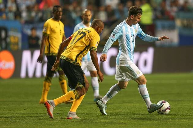 Argentina-Jamaica VINA DEL MAR, CH - 06 20 2015: ARGENTINA X JAMAICA - Photos during the match between Argentina-Jamaica held at Estadio Sausalito, Vina Del Mar in Group B of the Copa America. (Photo: Carlos Ezequiel Vannoni FotoArena).  CarlosxEzequielxVannoni