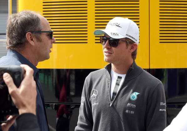 FORMULA 1 - GP of Austria 2015 SPIELBERG,AUSTRIA,21.JUN.15 - MOTORSPORTS, FORMULA 1 - Grand Prix of Austria, Red Bull Ring. Image shows Gerhard Berger and Nico Rosberg (GER Mercedes AMG Petronas F1 Team). GEPAxpictures xHansxOberlaender