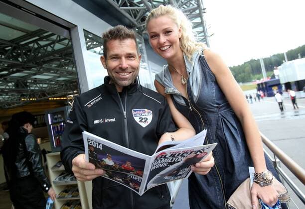 FORMULA 1 - GP of Austria 2015 SPIELBERG,AUSTRIA,21.JUN.15 - MOTORSPORTS, FORMULA 1 - Grand Prix of Austria, Red Bull Ring. Image shows Hannes Arch (AUT) with his girlfriend. GEPAxpictures xChristianxWalgram