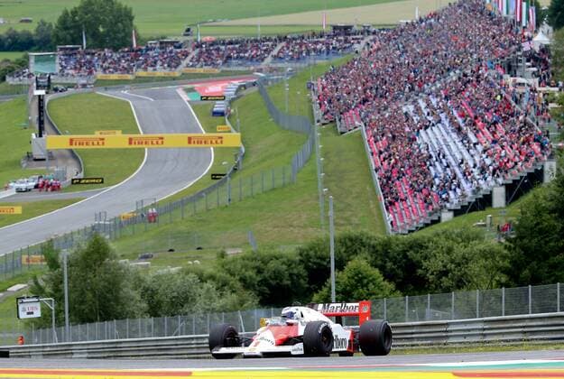 FORMULA 1 - GP of Austria 2015 SPIELBERG,AUSTRIA,21.JUN.15 - MOTORSPORTS, FORMULA 1 - Grand Prix of Austria, Red Bull Ring, legends race. Image shows Alain Prost in the 1985 McLaren MP4 2b. GEPAxpictures xChristianxWalgram