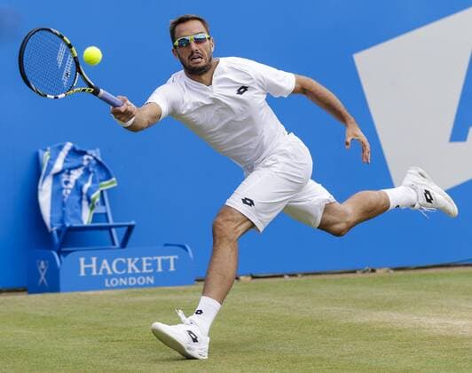 21.06.2015. London, England. Queens Aegon Championship Tennis. Andy Murray (GBR) versus Viktor Troicki (SRB), Semi Final match. Viktor Troicki in action xCraigxMercerx  ActionPlus11633971