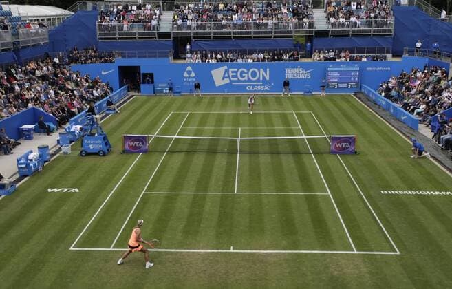 21.06.2015. Birmingham, England. Aegon Classic Tennis Tournament. Play starts on the Centre Court at Edgbaston Priory in the final between Angelique Kerber (Ger) and Karolina Pliskova (Cze) xAlanxMartinx  ActionPlus11634001