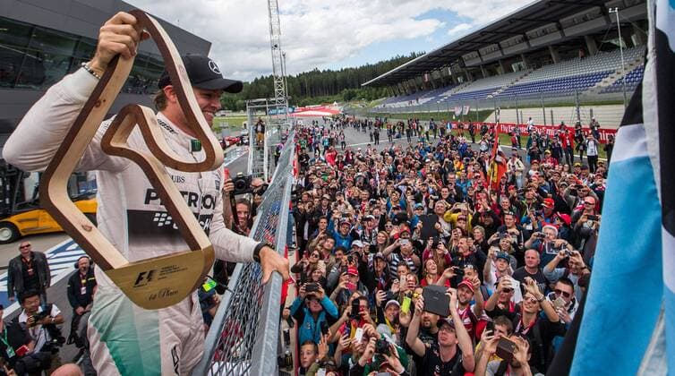 Spielberg 21.06.2015, Red Bull Ring, Spielberg, AUT, FIA, Formel 1, Grosser Preis von Oesterreich, Rennen, im Bild 1. Platz Nico Rosberg, (GER, Mercedes AMG Petronas F1 Team) during the Race of the Austrian Formula One Grand Prix at the Red Bull Ring in Spielberg, Austria, 2015 06 21,  EP_ang  