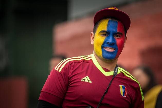 Brazil vs Venezuela SANTIAGO, CHILE - 06 21 2015: BRAZIL X VENEZUELA - fans before match between Brazil vs Venezuela, valid for the third round of the first phase of Group C of the Copa America 2015 held at the Estadio Monumental David Arellano. (Photo: Marcelo Machado de Melo FotoArena)  MarceloxMachadoxdexMelo