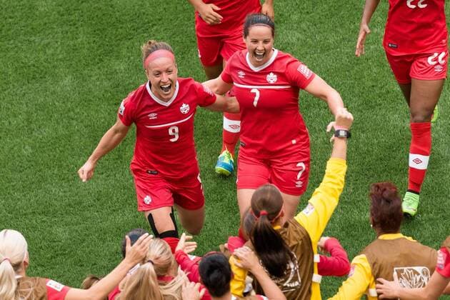 June 21, 2015: Josee BELANGER of Canada celebrates her goal during a round of 16 match between Canada and Switzerland at the FIFA Women s World Cup Canada 2015 at BC Place Stadium on 21 June 2015 in Vancouver, Canada. Canada won 1-0. Sydney Low Cal Media. Soccer 2015: FIFA Women s World Cup JUNE 21 - ZUMAc04_