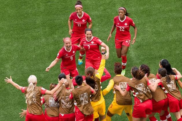 June 21, 2015: Josee BELANGER of Canada celebrates her goal during a round of 16 match between Canada and Switzerland at the FIFA Women s World Cup Canada 2015 at BC Place Stadium on 21 June 2015 in Vancouver, Canada. Canada won 1-0. Sydney Low Cal Media. Soccer 2015: FIFA Women s World Cup JUNE 21 - ZUMAc04_