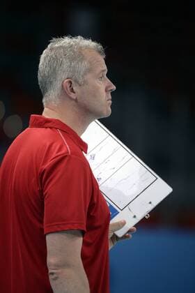 - BAKU, AZERBAIJAN: Germany men s national volleyball team s coach, Vital Heynen reacts during the game between Belgium and Germany in the group stage of the men s volleyball competition at the European Games 2015, in Baku, Azerbaijan, Monday 22 June 2015. The European Games 2015 multi event takes place from 12 to 28 June. ERICxLALMAND  x04648215x