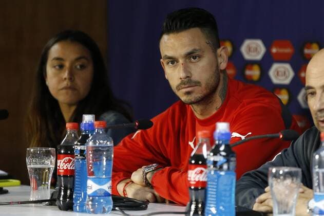 Chile. 23 06 2015 AndresxPina Photosport Football, Chilean national team Nationalteam press conference PK Pressekonferenz The player of the Chilean national team, Mauricio Pinilla, attends to the press conference the day before the 2015 Copa America football match against Uruguay at the National stadium . 23 06 2015 AndresxPina Photosport 23 de junio. 
