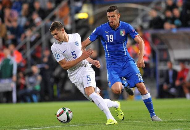 Aktuell Fußball, U21-EM, England - Italien 2015.06.24 OLOMOUC FOOTBALL UEFA UNDER 21 CHAMPIONSHIP 2015 ENGLAND - ITALY: JOHN STONES, MARCELLO TROTTA  20150624PF_RR075