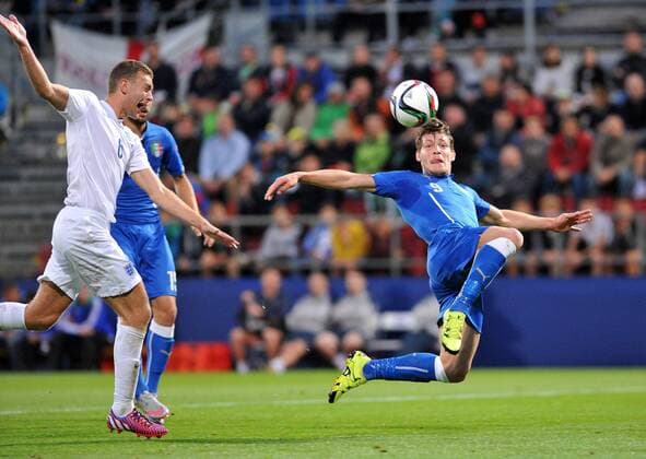 Aktuell Fußball, U21-EM, England - Italien 2015.06.24 OLOMOUC FOOTBALL UEFA UNDER 21 CHAMPIONSHIP 2015 ENGLAND - ITALY: ANDREA BELOTTI Celebration 1-0  20150624PF_RR021