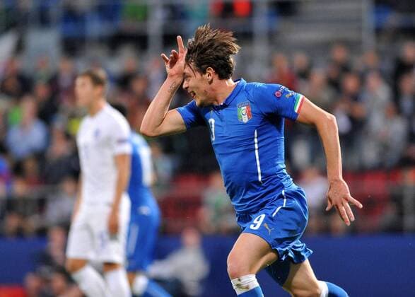 Aktuell Fußball, U21-EM, England - Italien 2015.06.24 OLOMOUC FOOTBALL UEFA UNDER 21 CHAMPIONSHIP 2015 ENGLAND - ITALY: ANDREA BELOTTI Celebration 1-0  20150624PF_RR025