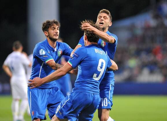 Aktuell Fußball, U21-EM, England - Italien 2015.06.24 OLOMOUC FOOTBALL UEFA UNDER 21 CHAMPIONSHIP 2015 ENGLAND - ITALY: ANDREA BELOTTI Celebration 1-0  20150624PF_RR026