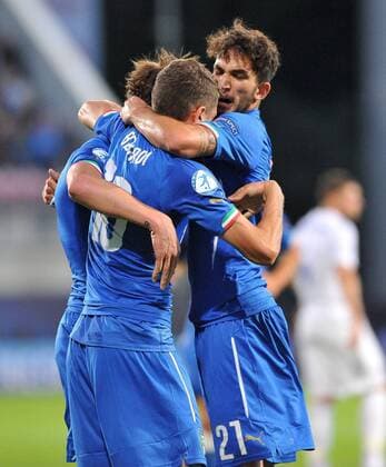 Aktuell Fußball, U21-EM, England - Italien 2015.06.24 OLOMOUC FOOTBALL UEFA UNDER 21 CHAMPIONSHIP 2015 ENGLAND - ITALY: ANDREA BELOTTI Celebration 1-0  20150624PF_RR027