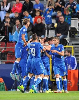 Aktuell Fußball, U21-EM, England - Italien 2015.06.24 OLOMOUC FOOTBALL UEFA UNDER 21 CHAMPIONSHIP 2015 ENGLAND - ITALY: MARCO BENASSI, Celebration 2-0  20150624PF_RR030
