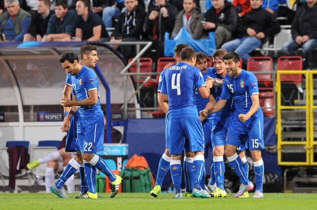 Aktuell Fußball, U21-EM, England - Italien 2015.06.24 OLOMOUC FOOTBALL UEFA UNDER 21 CHAMPIONSHIP 2015 ENGLAND - ITALY: MARCO BENASSI, Celebration 2-0  20150624PF_RR031