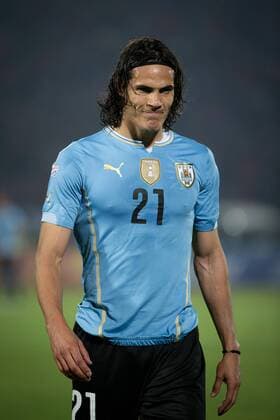 SANTIAGO, 2015 -- Edinson Cavani of Uruguay reacts after receiving a red card from the umpire during their quarterfinal against Chile at 2015 Copa America in Santiago, Chile, on June 24, 2015. Uruguay lost the match 0-1. ) (SP)CHILE-SANTIAGO-COPA AMERICA-CHILE VS URUGUAY PedroxMera 