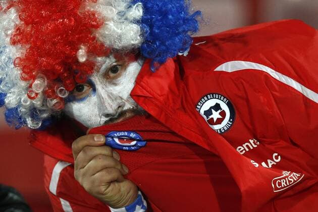 football , Chile v Uruguay. Copa America 2015 . Chile s fans cheer during the match against Uruguay during quarter finals of the 2015 Copa America at La Serena stadium. Santiago, Chile. 24 06 2015 Marcelo Hernandez Photosport Chile v Uruguay, Copa America 2015. 