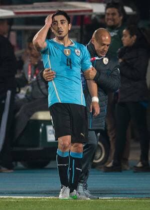 Copa America Championship 2015 . Uruguay s player Jorge Fucile in action during the group A of the 2015 Copa America football match at the National stadium in Santiago, Chile. 24 06 2015 Fotoarena Photosport Chile v Uruguay, Copa America 2015. 