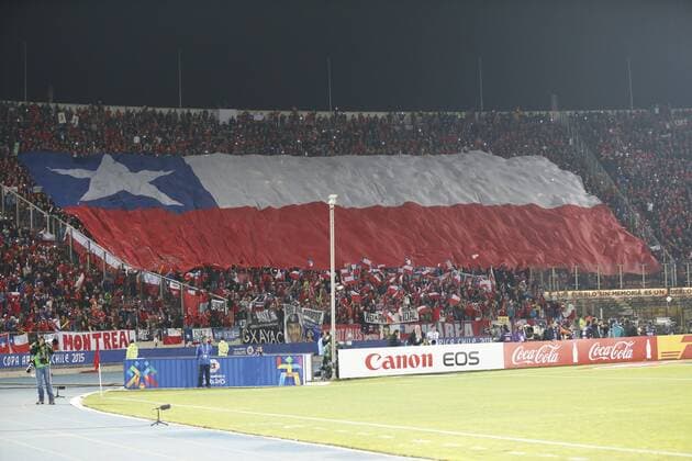 Chile v Uruguay. Copa America 2015 . Chile s fans cheer during the match against Uruguay during quarter finals of the 2015 Copa America at La Serena stadium. Santiago, Chile. 24 06 2015 Marcelo Hernandez Photosport Chile v Uruguay, Copa America 2015. 
