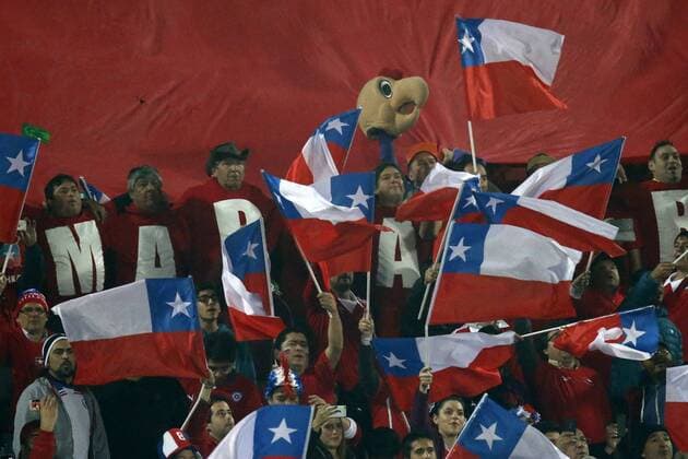Chile s fans cheer their team prior to the group A of the 2015 Copa America football match against Uruguay at the National stadium in Santiago, Chile. 24 06 2015 Andres Pina Photosport Chile v Uruguay, Copa America 2015. 