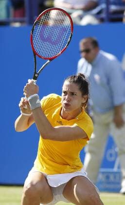 25.06.2015 Eastbourne, England. Aegon International Tennis championships Eastbourne. Andrea Petkovic (GER) during her quarter finals match against Caroline Wozniacki (DEN) xHongboxChenx  ActionPlus11634997