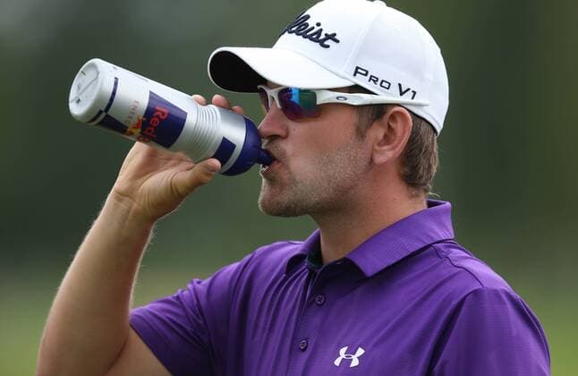 GOLF - BMW International Open 2015 MOOSINNING,GERMANY,25.JUN.15 - GOLF - European Tour, BMW International Open, GC Muenchen Eichenried. Image shows Bernd Wiesberger (AUT). Keywords: bottle. GEPAxpictures xAndreasxPranter