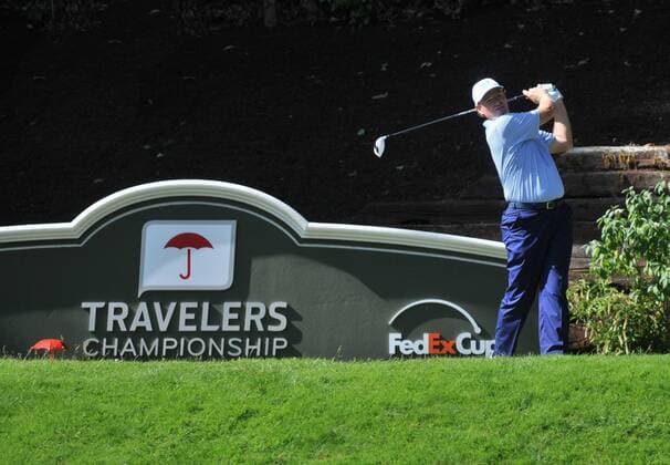 Ernie Els in action during the Travelers Golf Championship at TPC River Highlands, Cromwell, Connecticut. Gregory Vasil Cal Media PGA Golf Herren 2015: Travelers Golf Championship JUN 25 - ZUMAc04_