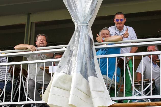 Moosinning Franz und Michael Padberg, Klaus Stoeckert (Unify) , BMW International Open 2015, Tag 1, Golf, 25.06.2015 , Copyright: Kolbert Eibner-Pressefoto EP_CKT