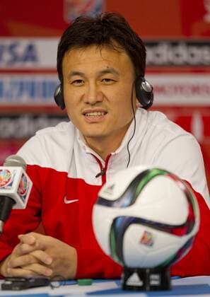 OTTAWA, June 25, 2015 -- Hao Wei, head coach of China, attends the press conference PK Pressekonferenz in Ottawa, Canada, June 25, 2015. China will play the United States in the quarterfinal match of 2015 FIFA Women s world cup here on June 26. ) (SP)CANADA-OTTAWA-FIFA-WOMEN S WORLD CUP-QUARTERFINALS-PRESS CONFERENCE-CHINA ZouxZheng 