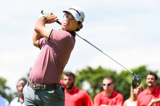June 26, 2015 - Cromwell, Connecticut , U.S. - Brian Harman watches his ball s flight down the 6th fairway during the second round of the PGA Golf Herren Travelers Championship tournament held at TPC River Highland in Cromwell Connecticut. Eric Canha CSM PGA 2015: Travelers Championship JUN 26 - ZUMAc04_