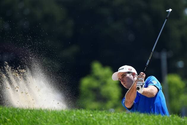 June 26, 2015 - Cromwell, Connecticut , U.S. - Kevin Streelman tracks his shot out of the bunker to the 7th green during the second round of the PGA Golf Herren Travelers Championship tournament held at TPC River Highland in Cromwell Connecticut. Eric Canha CSM PGA 2015: Travelers Championship JUN 26 - ZUMAc04_