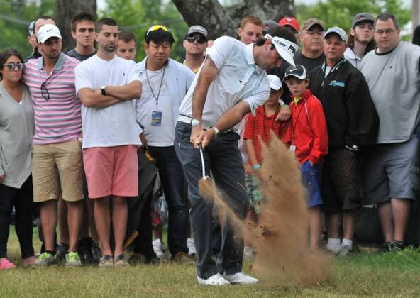 Bubba Watson in action during the Travelers Golf Championship at TPC River Highlands, Cromwell, Connecticut. Gregory Vasil Cal Media PGA Golf Herren 2015: Travelers Championship JUN 27 - ZUMAc04_