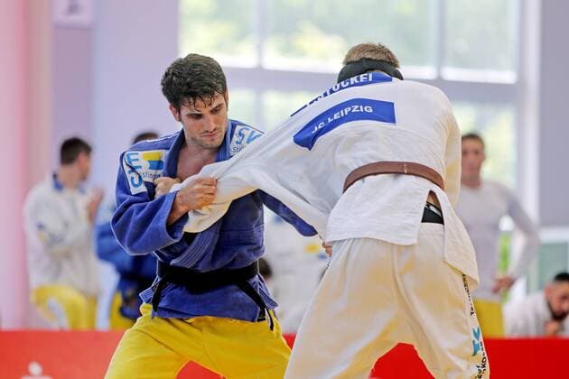 KSV Esslingen Deutschland, Esslingen, 27.06.2015, Judo, Bundesliga, KSV Esslingen - JC Leipzig: v.l. Martin Schumacher (KSV Esslingen), Tobias Stöckel (JC Leipzig).