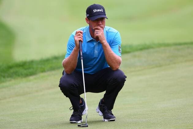 June 27, 2015 - Cromwell, Connecticut, U.S - Graham DeLaet lines up a put on the 18th green during the third round of the Travelers Championship at TPC River Highlands in Cromwell, Connecticut. Golf 2015 - Travelers Championship - Round 3 - ZUMAc119