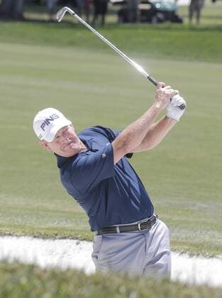 JUN 27, 2015 Sacramento, CA : Jeff Maggert hit a shot out of the Bunker during U.S Senior Open Championship at Del Paso Country Club Sacramento, CA Thurman James CSM USGA Senior Golf 2015: U.S. Senior Open Championship Third Round JUN 27 - ZUMAc04_
