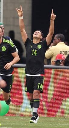 June 27, 2015 - Orlando, FL, USA - Mexico s Javier Hernandez celebrates after scoring a goal against Costa Rica in an International Friendly Länderspiel at the Orlando Citrus Bowl on Saturday, June 27, 2015, in Orlando, Fla. The game ended in a 2-2 draw. Mexico v. Costa Rica - ZUMAm67_
