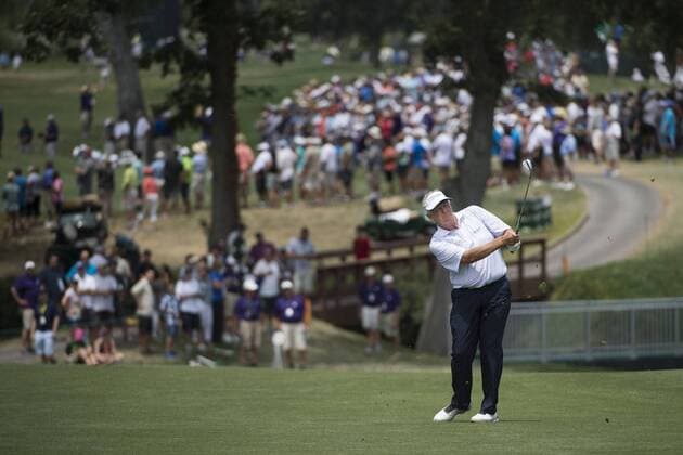 June 27, 2015 - Sacramento, California, USA - Colin Montgomerie hits a shot from the 9th fairway during round three of the 2015 U.S. Senior Open at Del Paso Country Club on Saturday, June 27, 2015 in Sacramento, Calif. Golf 2015 - U.S. Senior Open - ZUMAs76_