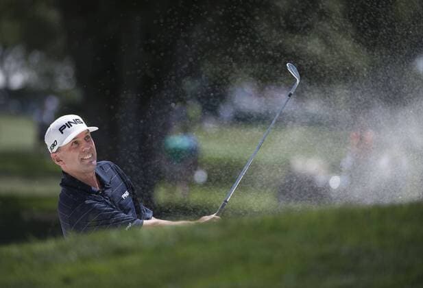 June 27, 2015 - Sacramento, California, USA - Kevin Sutherland hits his shot from the 7th bunker during round three of the 2015 U.S. Senior Open at Del Paso Country Club on Saturday, June 27, 2015 in Sacramento, Calif. Golf 2015 - U.S. Senior Open - ZUMAs76_