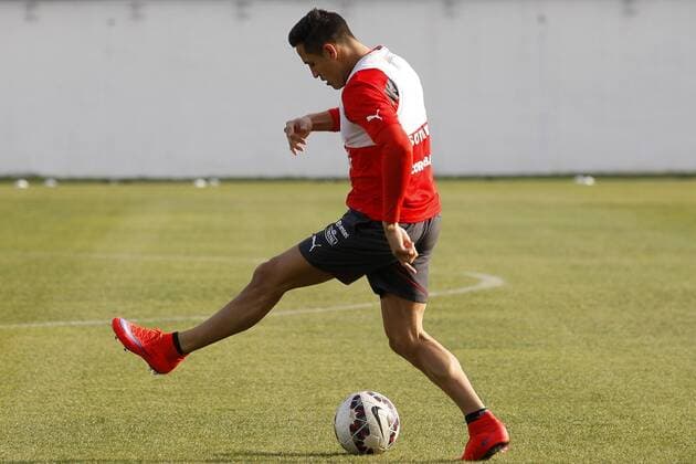 Football, Chilean national team Nationalteam training session. Alexis Sanchez during the morning training session at the Juan Pinto Duran training center in Santiago, Chile. 27 06 2015 Paul Plaza Photosport Entrenamiento de la seleccion chilena. 27 06 15 
