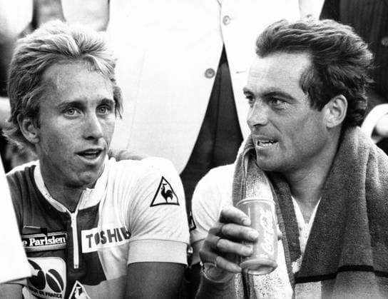 Greg Lemond (USA) und Bernard Hinault (Frankreich)