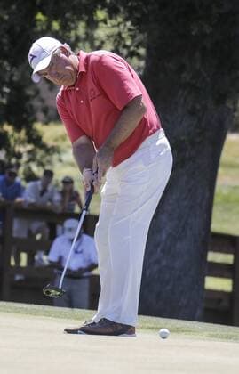 JUN 28, 2015 Sacramento, CA : Barry Lane make a shot on the 4th hole par 4 during U.S Senior Open Championship at Del Paso Country Club Sacramento, CA Thurman James CSM USGA Senior Golf 2015: U.S. Senior Open Championship Final Round JUN 28 - ZUMAc04_