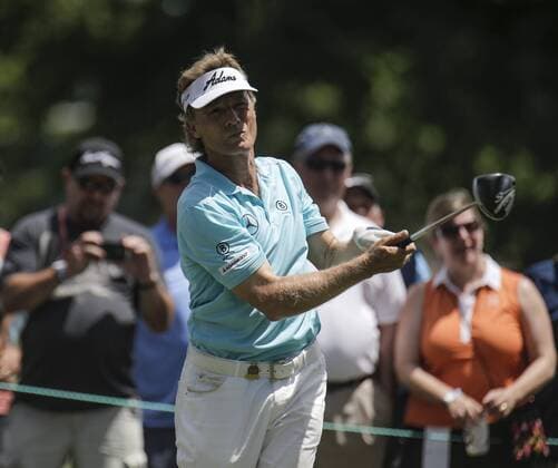 JUN 28, 2015 Sacramento, CA : Bernhard Langer tee off at the 13th hole during U.S Senior Open Championship at Del Paso Country Club Sacramento, CA Thurman James CSM USGA Senior Golf 2015: U.S. Senior Open Championship Final Round JUN 28 - ZUMAc04_