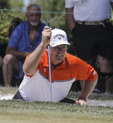 JUN 28, 2015 Sacramento, CA : Kenny Perry check out the greens on the 14th hole during U.S Senior Open Championship at Del Paso Country Club Sacramento, CA Thurman James CSM USGA Senior Golf 2015: U.S. Senior Open Championship Final Round JUN 28 - ZUMAc04_